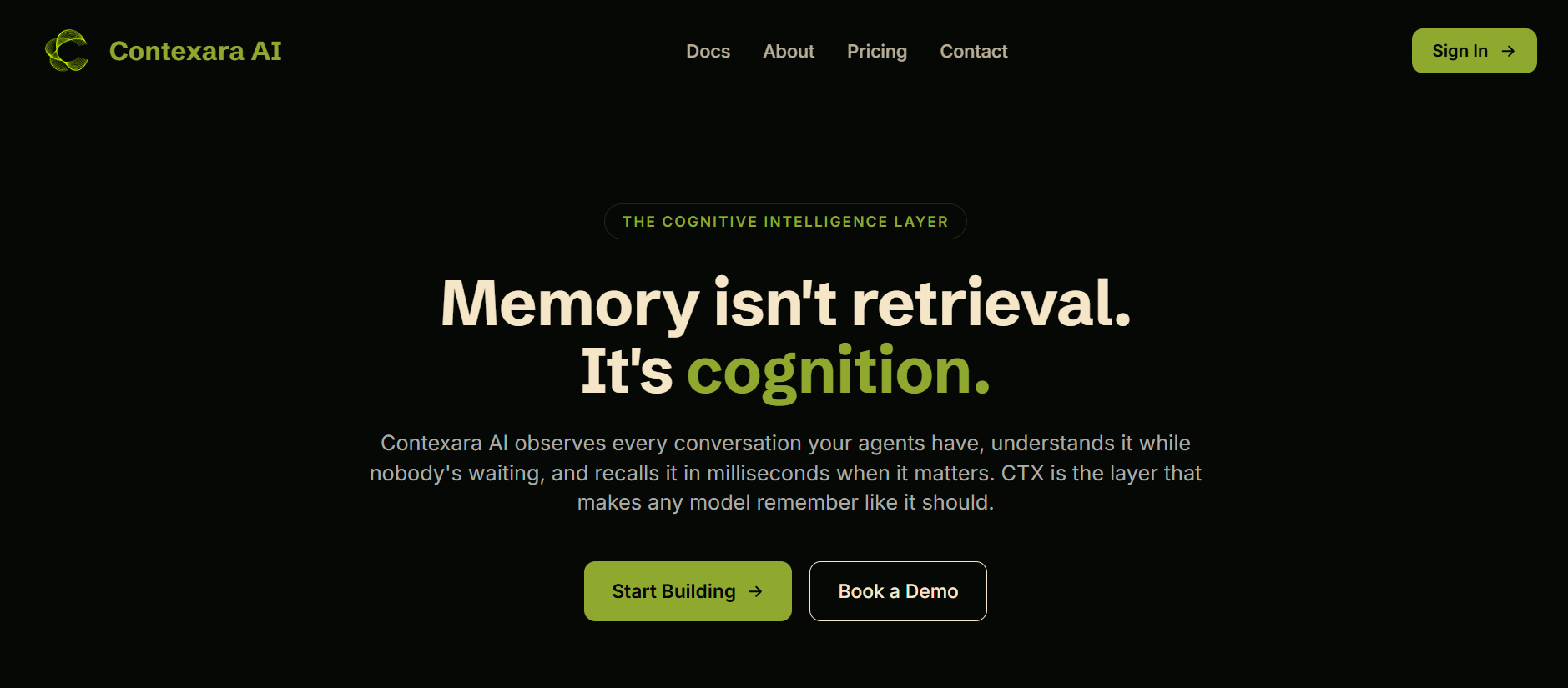 Contexara signup page